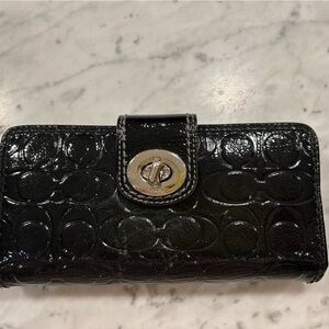 Coach Black Embossed Leather Wallet